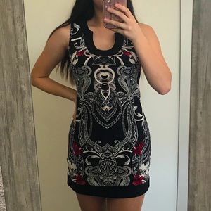 White House Black Market Black Patterned Dress